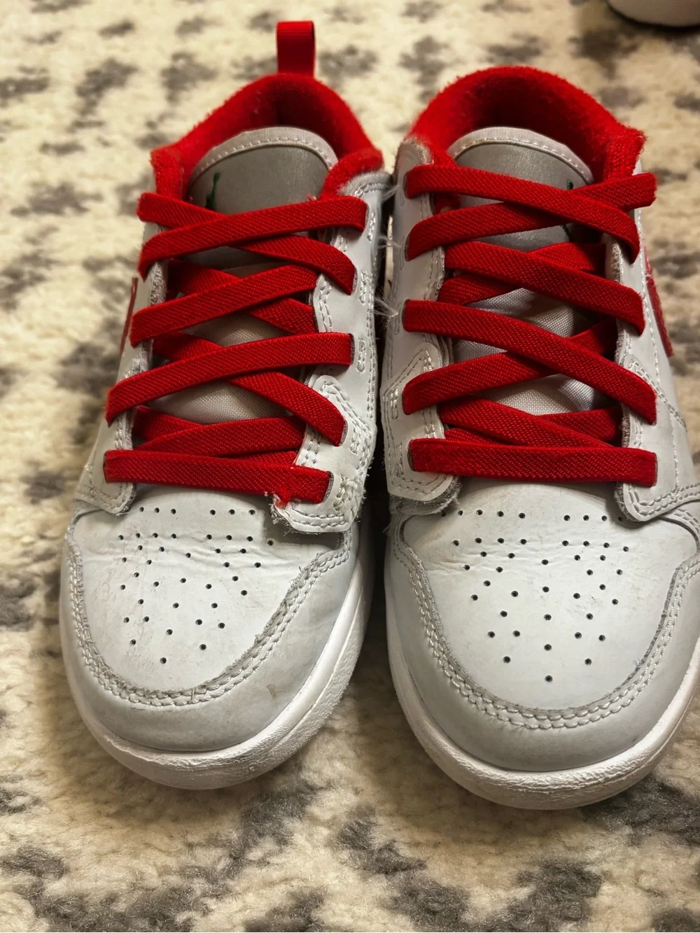 Nike Jordan 1 lows Kids White and Red Sneakers